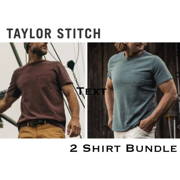 Taylor Stitch Bundle of 2 Heavy Bag Tee Shirts Burgundy Teal Men’s Size Large - Picture 1 of 16